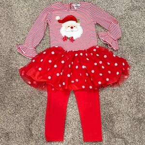 Kids Red Santa Costume with Tutu Skirt